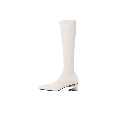 JIL SANDER Over The Knee Boots 5cm Женские Ecru