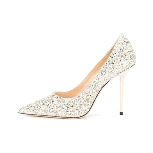 Jimmy Choo LOVE Низкий каблук Высокий каблук 10 см Женский Светло-желтый Белый