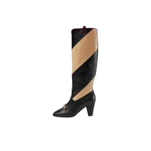 GUCCI Zummi Высокие сапоги на каблуке 7,5 см Женские Черный Коричневый