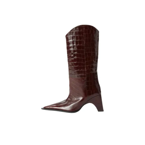 COPERNI Croco Bridge Женские высокие сапоги на колено красно-коричневый