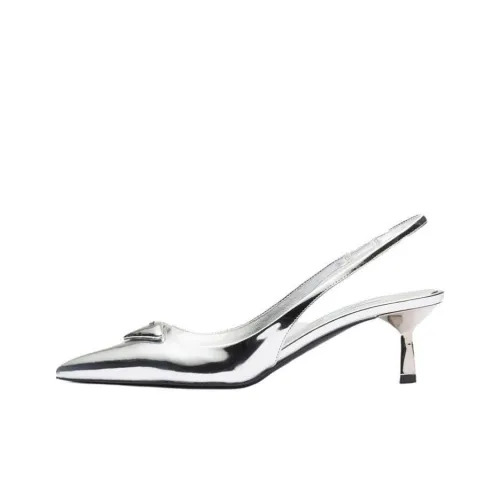 PRADA Узкий каблук Высокие каблуки Женские Серебряные
