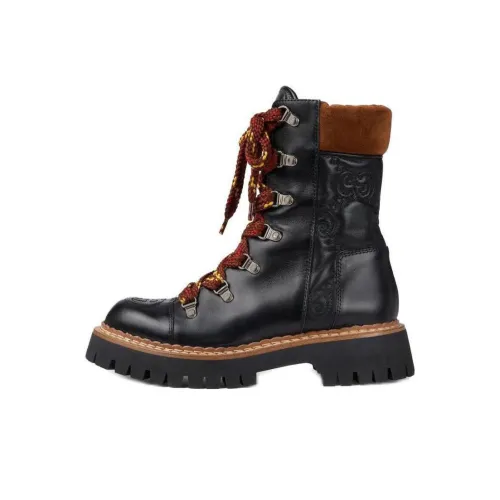 GUCCI Короткий Мартин Ботинок 3 см Женский Черный