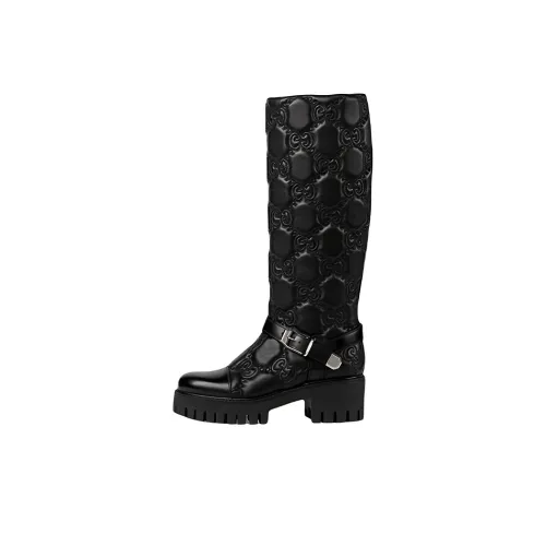 GUCCI Женские высокие сапоги на колено черные