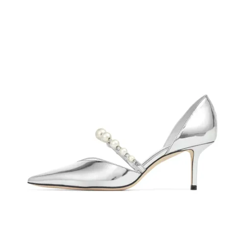 Jimmy Choo Aurelie Низкий каблук Высокие каблуки 6,5 см Женские Серебряные