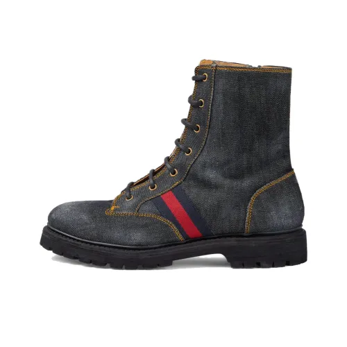 GUCCI Короткий Мартин Ботин Мужской Черный