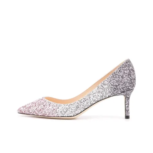 Jimmy Choo Romy Низкий каблук Высокий каблук Женский Розовый Серебряный