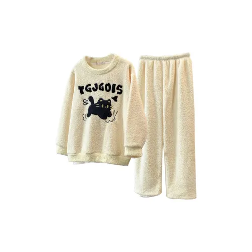 OEING Пижамный комплект женский желтый котенок