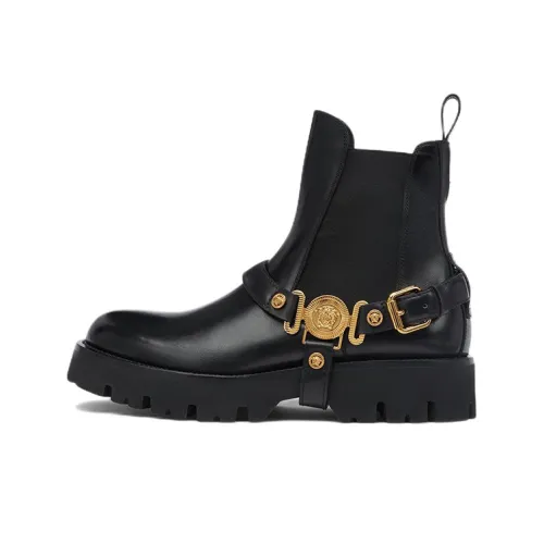 VERSACE Короткий Челси Мужской Черный