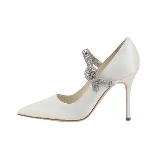 MANOLO BLAHNIK Hangisi Низкий каблук Высокие каблуки 10,5 см Женские Белые