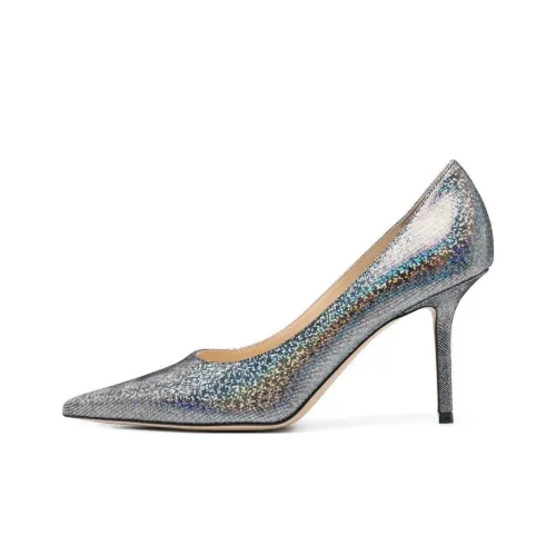 Jimmy Choo Любовь Узкий каблук Высокие каблуки 9 см Женские Серебряный