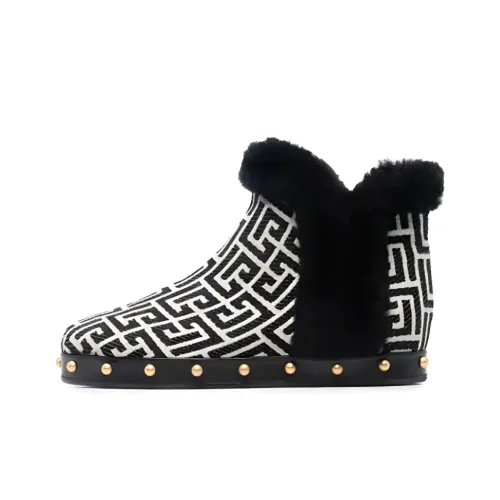 BALMAIN Термический Crew MID Ботинки на голень Женские Черный Белый