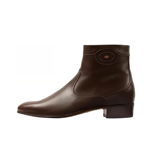GUCCI Ботильоны Мужские Темно-Коричневые