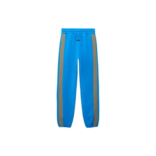 Fear Of God Athletics Adidas Co Branded Paragraph Серый Синий Мужские Вязаные Спортивные Штаны