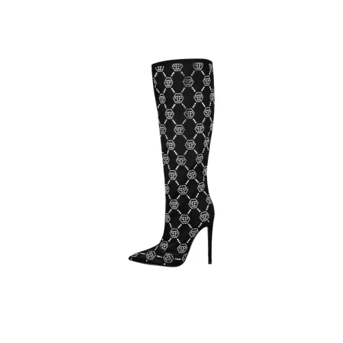PHILIPP PLEIN Женские высокие сапоги до колена, черные