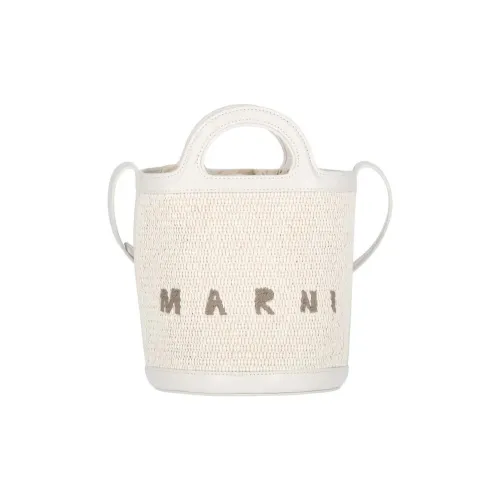 MARNI Cotton Сумка-ведро Сумка через плечо Маленькая Женская Белая