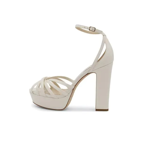 Jimmy Choo Грубый каблук One ремешок Сандалии Женские Белые