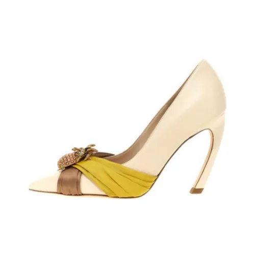 Roberto Cavalli Узкий каблук Высокие каблуки 10 5 см Женские Бежевый