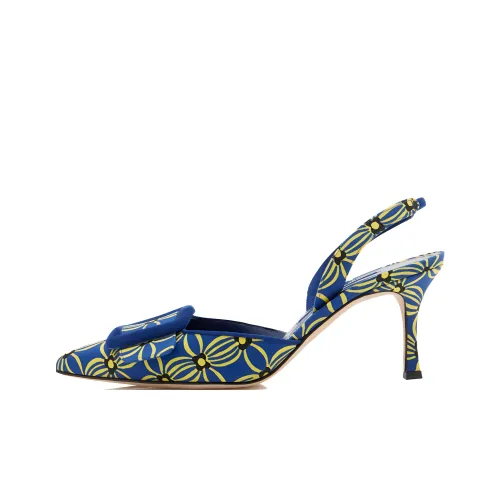 MANOLO BLAHNIK Mayslibi Узкий каблук Высокие каблуки 7 см Женские Синий Желтый