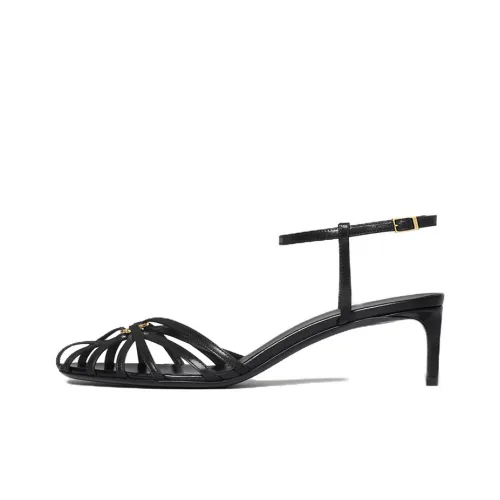 CELINE Triomphe Низкий каблук One Ремешок Сандалии Женские Черные