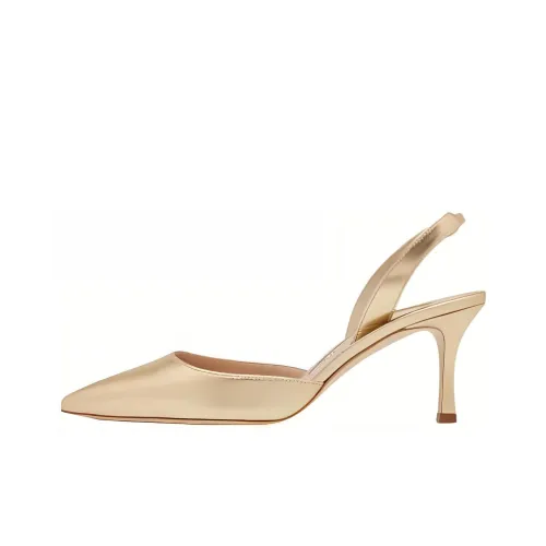 MANOLO BLAHNIK Узкий каблук Высокие каблуки 7 см Женские Золотой