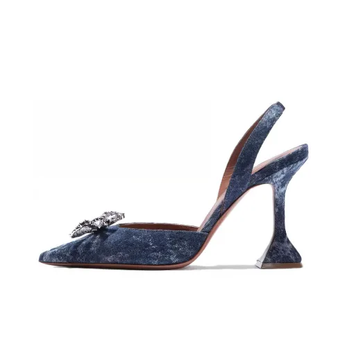 AMINA MUADDI Песочные часы Высокие каблуки 9,5 см Женские Синий