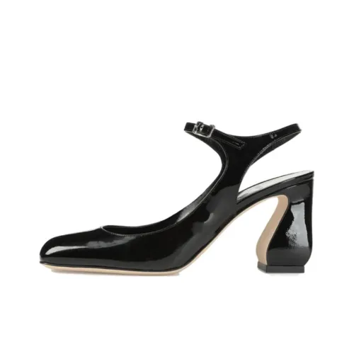 SERGIO ROSSI Грубый каблук Высокие каблуки 7,6 см Женские Черный