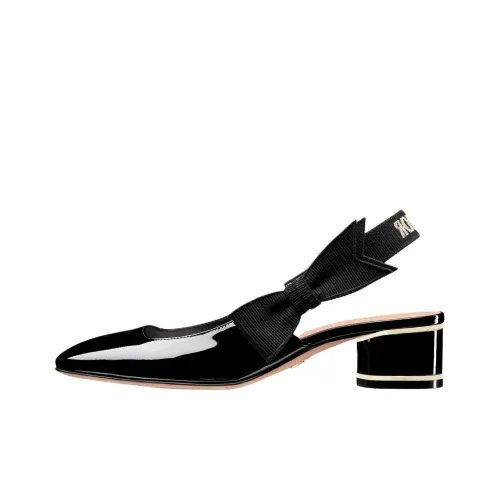 DIOR Miss Dior Грубый каблук Высокие каблуки 4CM Женские Черный