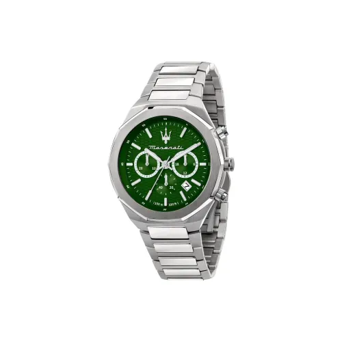 Maserati Кварцевые наручные часы механизм ремешок из нержавеющей стали 45 мм зеленый циферблат унисекс