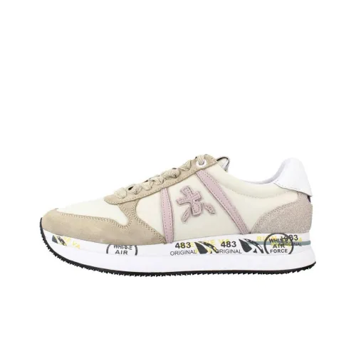 PREMIATA Tris Slip-resistant Abrasion-resistant Low Top Casual Shoes Women's Beige Pink