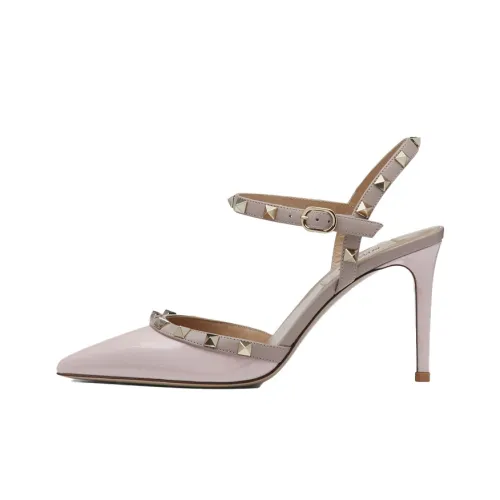 Valentino Rockstud Узкий каблук Высокие каблуки 9,5 см Женские Розовый