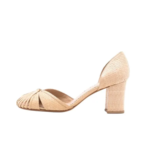 Sarah Chofakian Sarah PUMPS Грубый каблук Высокие каблуки 5,5 см Женские Бежевый
