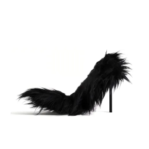 BALENCIAGA Flex Fur Высокие каблуки Черный Женские