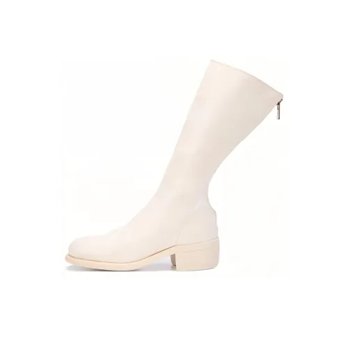 GUIDI Женские сапоги на высоком каблуке цвет экрю