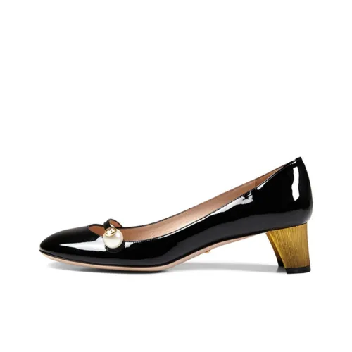 GUCCI Грубый каблук Высокие каблуки 1 см Женские Черный