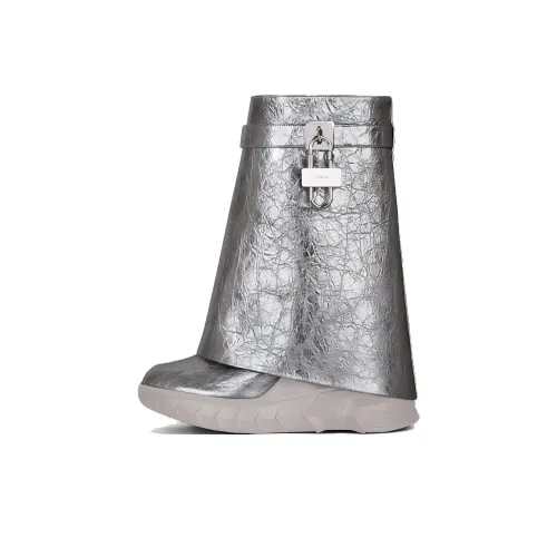 Givenchy Shark Lock Ботильоны Серебристо-серый Женские