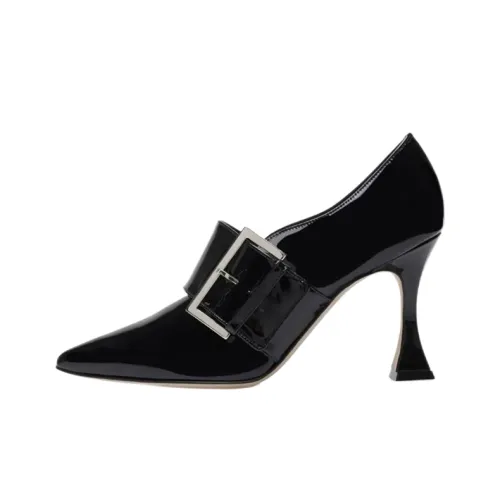 MANOLO BLAHNIK Узкий каблук Высокие каблуки 9 см Женские Черный