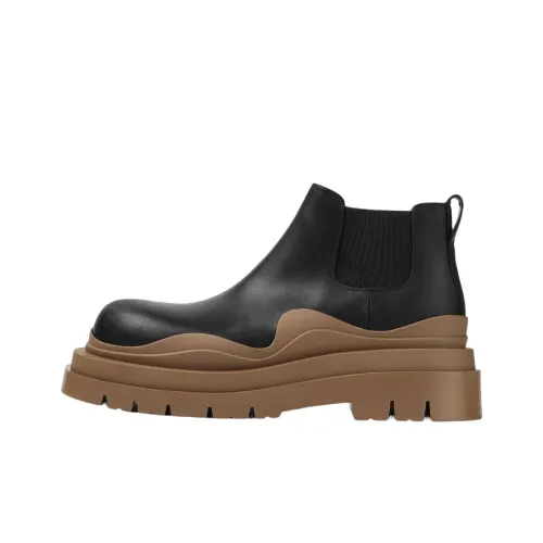 Bottega Veneta Tire Chelsea Короткий Челси Мужской Черный Коричневый