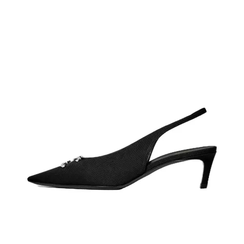 CELINE Triomphe Низкий профиль Высокий каблук 5 см Женский Черный