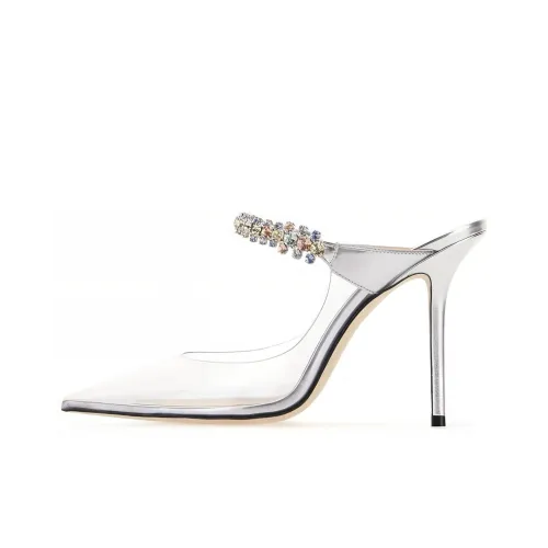 Jimmy Choo Узкий каблук Высокие каблуки 10 см Женские Серебряный