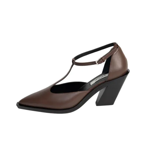 Elleme Eclair Нестандартный каблук Высокие каблуки 8 см Женские Коричневый