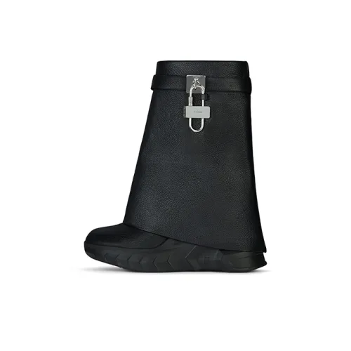 Givenchy Shark Lock Biker высокие сапоги до колена 12 см женские черные