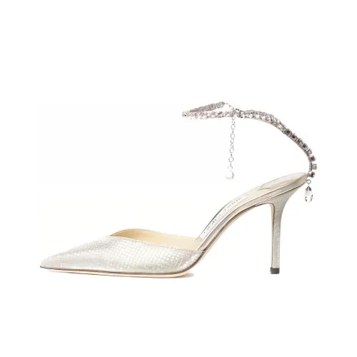 Jimmy Choo Узкий каблук Высокие каблуки 8,5 см Женские Серебряные