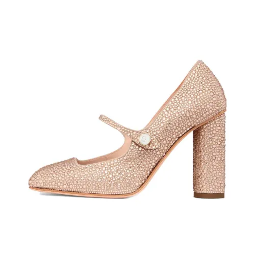 DIOR Грубый каблук Высокие каблуки Женские Нюдовый