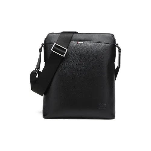 SEPTWOLVES Топ Коровья Кожа Легкая Бизнес Сумка через плечо Мужская Черная