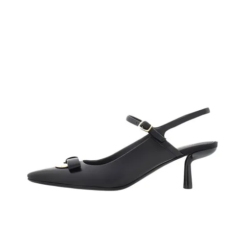 FERRAGAMO Drop Арочный Узкий каблук Высокие каблуки 5,5 см Женские Черный