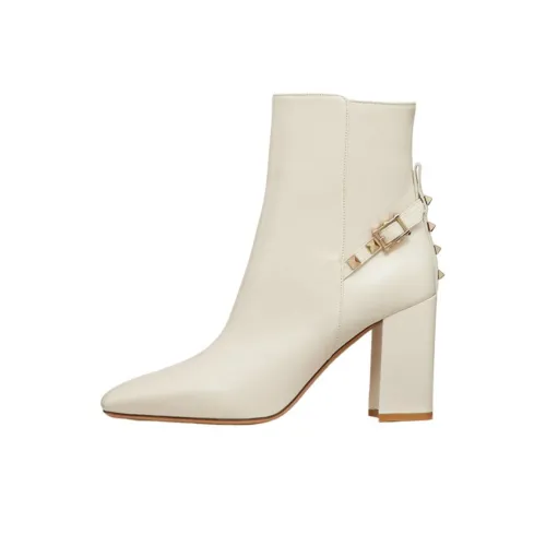 Ботильоны Valentino Rockstud 9 см Женские Белые
