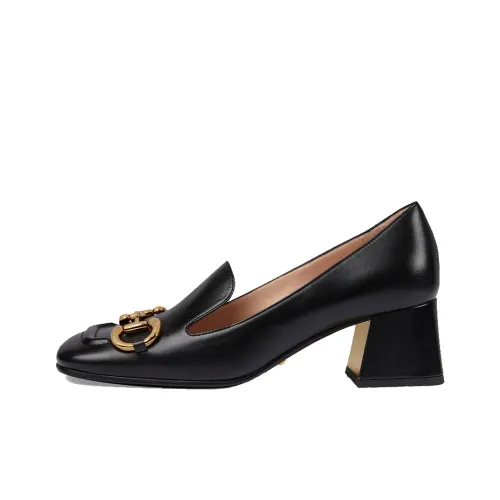 GUCCI Horsebit Square Heel High Heels 5,5cm Женские Черный