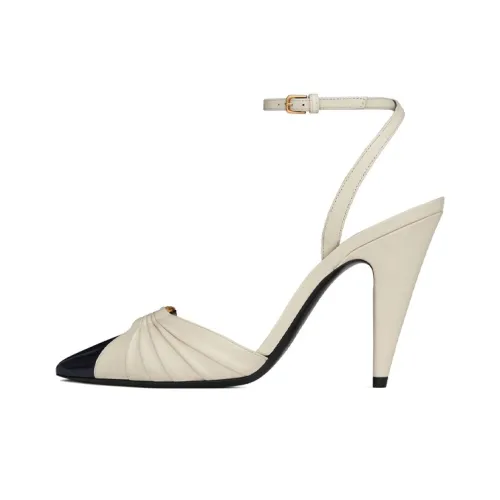 SAINT LAURENT Alma Конусный каблук Высокие каблуки 10,5 см Женские Белые