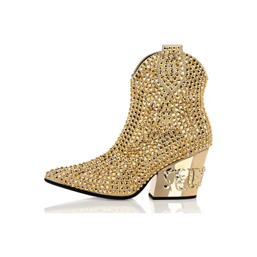 PHILIPP PLEIN Ботильоны Золотые Женские