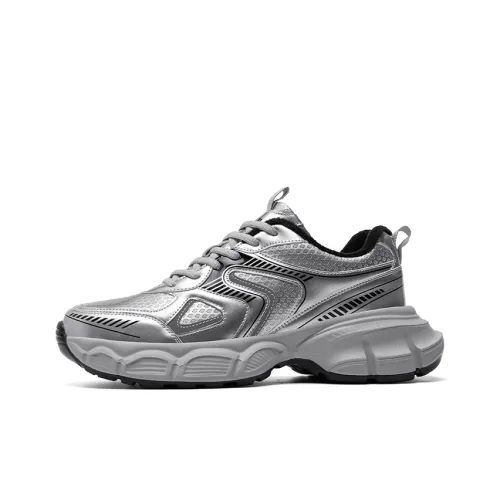 AGSDON Высота Увеличивающие Термические Низкие Топ Кроссовки Мужские Серебристо-Серые